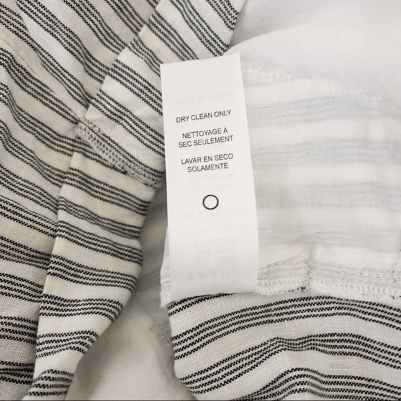 Frame | Striped Linen Blend Paperbag Shorts | Sz M - Picture 6 of 8